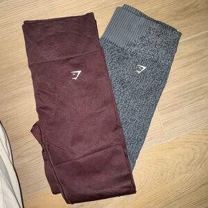 Gymshark leggings-burgundy and blue/gray